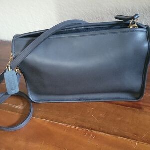 Coach Vintage Black Leather Embossed Bag